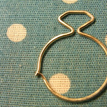 PBP-073　14kgf wire pierced earrings(diamond rings)の画像