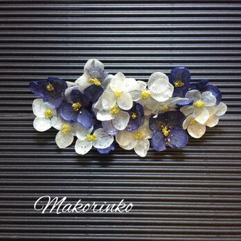 再販×6  空色の紫陽花のバレッタの画像