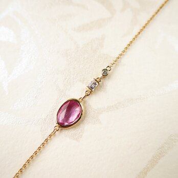 Ｋ18　Pink Sapphire・Diamond　Ｂｒａｃｅｌｅｔの画像