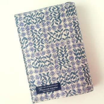 リバティ 文庫 ブックカバー スリーピングローズ ネイビー