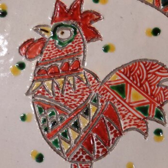 鶏の陶板の画像
