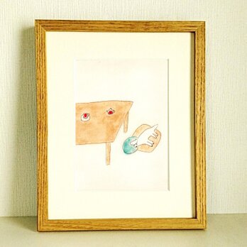 原画「昼下がり」※木製額縁入り（八つ切りサイズ）の画像
