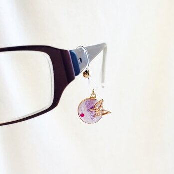 眼鏡チャーム 蝶（薄紫）の画像