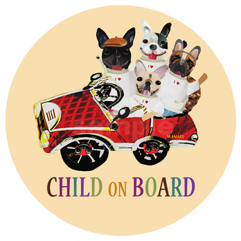 お顔&言葉が選べる♪CHILD ON BOARD ステッカー(4人乗り)の画像