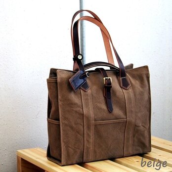 HAGIO mens canvas tote メンズハンプトート(ベージュ)の画像