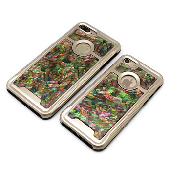 iPhone7/7Plus 天然貝ケース（アンティークローズ・ゴールドタイプ）＜螺鈿アート＞の画像