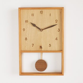 木製 箱型 振り子時計 ケヤキ材10の画像