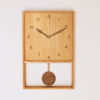 木製 箱型 振り子時計 ケヤキ材16の画像
