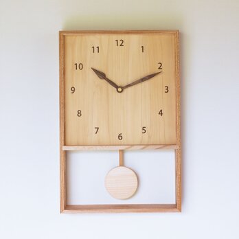 木製 振り子時計 箱型 ケヤキ材18の画像