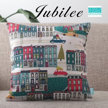 クッションカバー 45×45cm 北欧柄 ジェシカスノーストリート 天然リネン jubileecushionjh004の画像