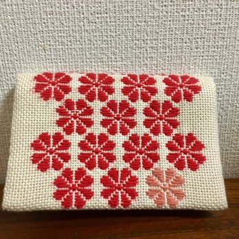 こぎん刺しカードケース〔梅の花〕の画像