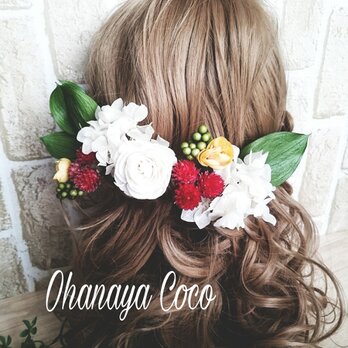 本物のお花 プリザ&ドライフラワーの髪飾り9点Set No107