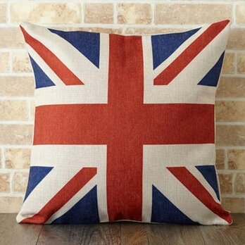 クッションカバー 45×45cm イギリス 天然リネン ビッグユニオンジャック jubileecushionse513の画像