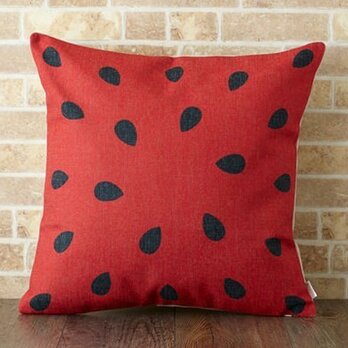 クッションカバー 45×45cm フルーツ 天然リネン ウォーターメロン jubileecushionse501の画像