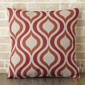 クッションカバー 45×45cm 和 モダン 天然リネン レッドオリエンタル jubileecushionse408aの画像