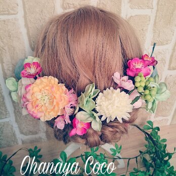 春色funwari桜と紫陽花の髪飾り15点Set No109の画像