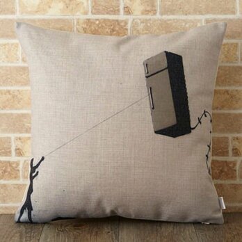 クッションカバー 45×45cm Banksy フリーザーカイト jubileecushionba008の画像