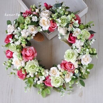 order　Aさま　Rose rose wreath:Vanilla,green&red　の画像
