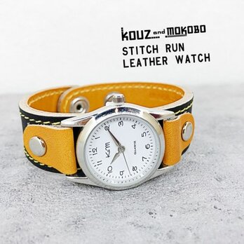 【送料無料】毎日つけていたくなる時計「ステッチラン 腕時計」受注生産（SRW-KCC-YS）の画像