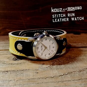 【送料無料】毎日つけていたくなる時計「ステッチラン 腕時計」受注生産（SRW-YKK-WS）の画像