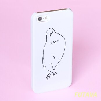 ＊足バッテン貴婦人＊スマホケース 白 機種選べます トリ 鳥 ハト 鳩 インコ Xperia iPhone Androidの画像