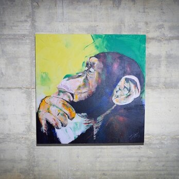 Monkey / 猿の１メートルキャンバス作品。の画像