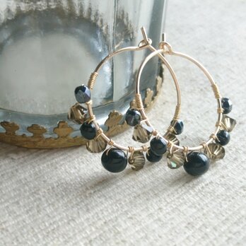 14kgf.dark colorフープピアス