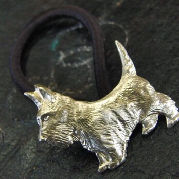 真鍮ブラス製 犬型ヘアゴムコンチョ 髪留め・バッグ飾り・ペットの首輪飾りにもの画像