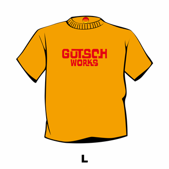 Gustch Works T-シャツ / Lサイズ（オレンジ・ボディー）の画像