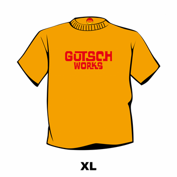 Gustch Works T-シャツ / XLサイズ（オレンジ・ボディー）の画像