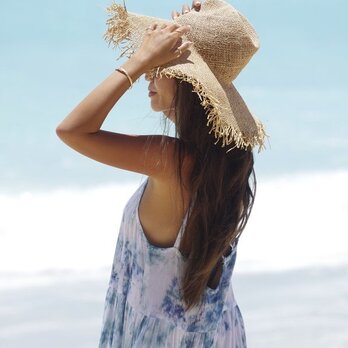 ムラ染めビーチドレス＜アイスブルー＞の画像