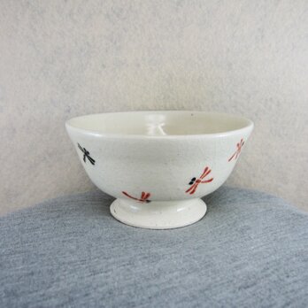 陶器ご飯茶碗（中）赤とんぼの画像