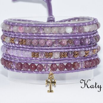 レピドライトのラップブレスレット 730