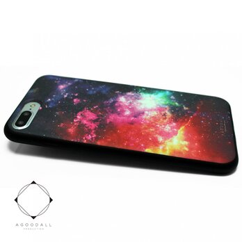 iphone7plusケース（5.5インチ用）軽量レザーケースiphone8plusカバー（宇宙×ブラック）夜空　星空の画像