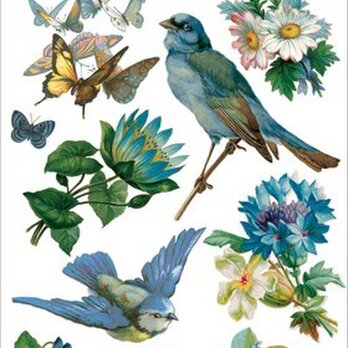 USAヴィクトリアンシール 青い鳥と花   DA-VS010の画像