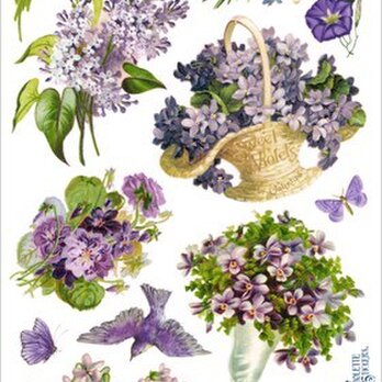 USAヴィクトリアンシール 紫の花々   DA-VS011の画像