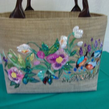 birds ＆ flowers bag＊小鳥と花のバッグの画像