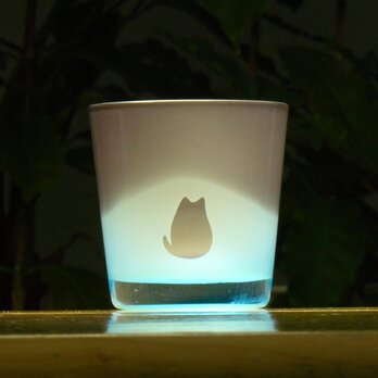 一番星と猫の冷酒　水色×紫　グラス　 (1個）の画像