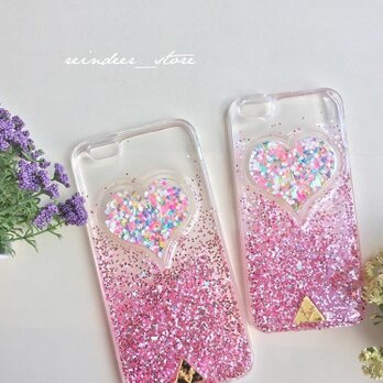 タイ発☆日本未入荷☆ハンドメイド✨グリッター♡iPhone6／6sケースの画像