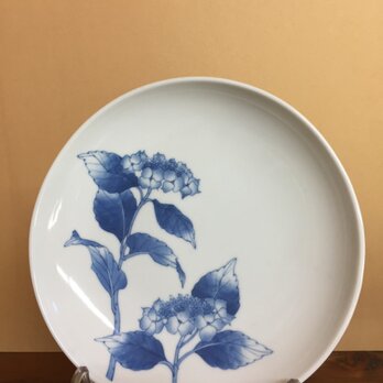 山紫陽花（青）のお皿の画像