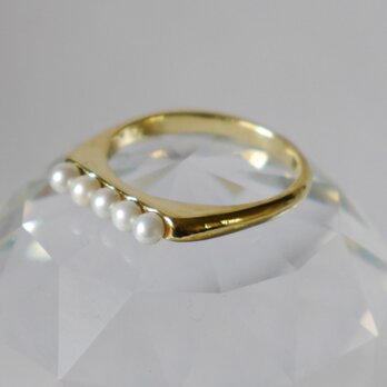 再販★simple pearl ring（淡水*5）シンプル　パール　リングの画像