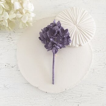 コットン紫陽花のコサージュ -purple-