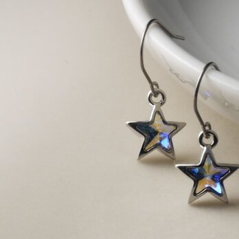 スワロのリトルスターピアス　クリスタルオーロラ