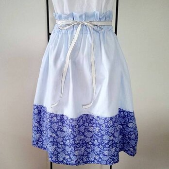 ★夏近！爽やかブルーのコードレーン+花柄・バイカラースカート★の画像