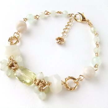 SALE Bracelet レモンクォーツ　ニュージェイド(B0333)の画像