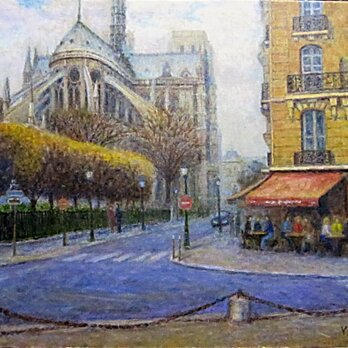 パリの街角　ノートルダム大聖堂の画像