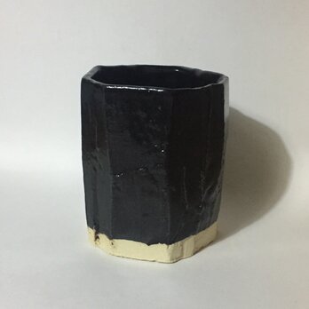 T032 黒釉面取フリーカップの画像