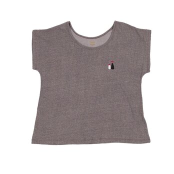 ボディーからオリジナル レディース　かわいい刺繍の　醤油と塩 Ｔシャツの画像