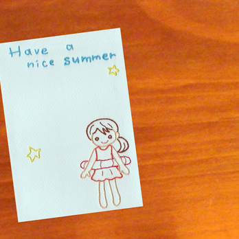 暑中お見舞いカード＊summer girlの画像