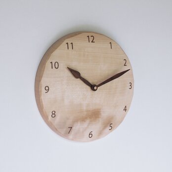 木製 掛け時計 丸型 ミズキ材2の画像